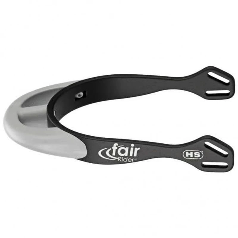 Herm Sprenger 25mm Rounded Neck Fairrider Spurs - Black Aluminum/Silver