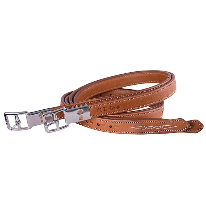 M. Toulouse Platinum Double Leather Stirrup Leathers - Cognac/Newmarket