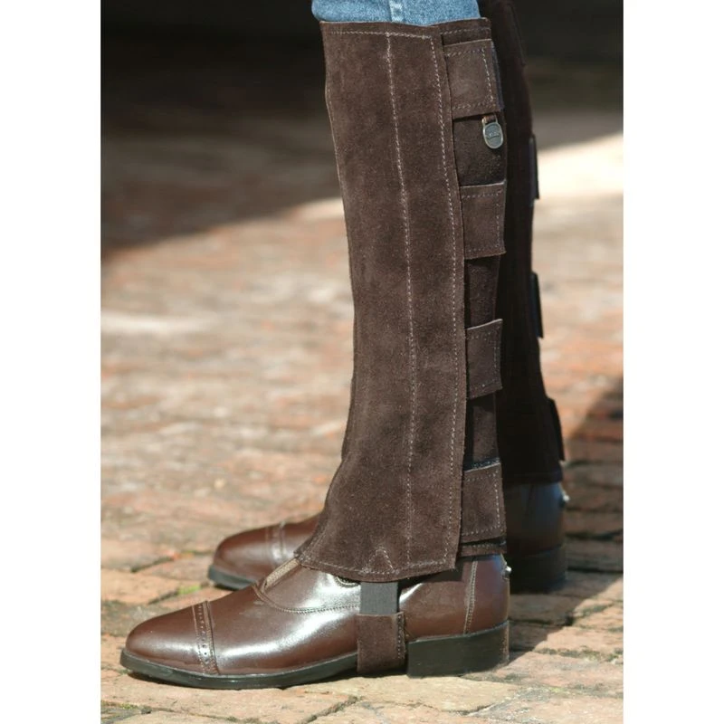 Ovation EZE Tab Suede Half Chaps - Brown