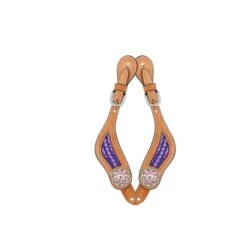 Western Rawhide Country Legend Crystals/Conchos Spur Strap - Golden