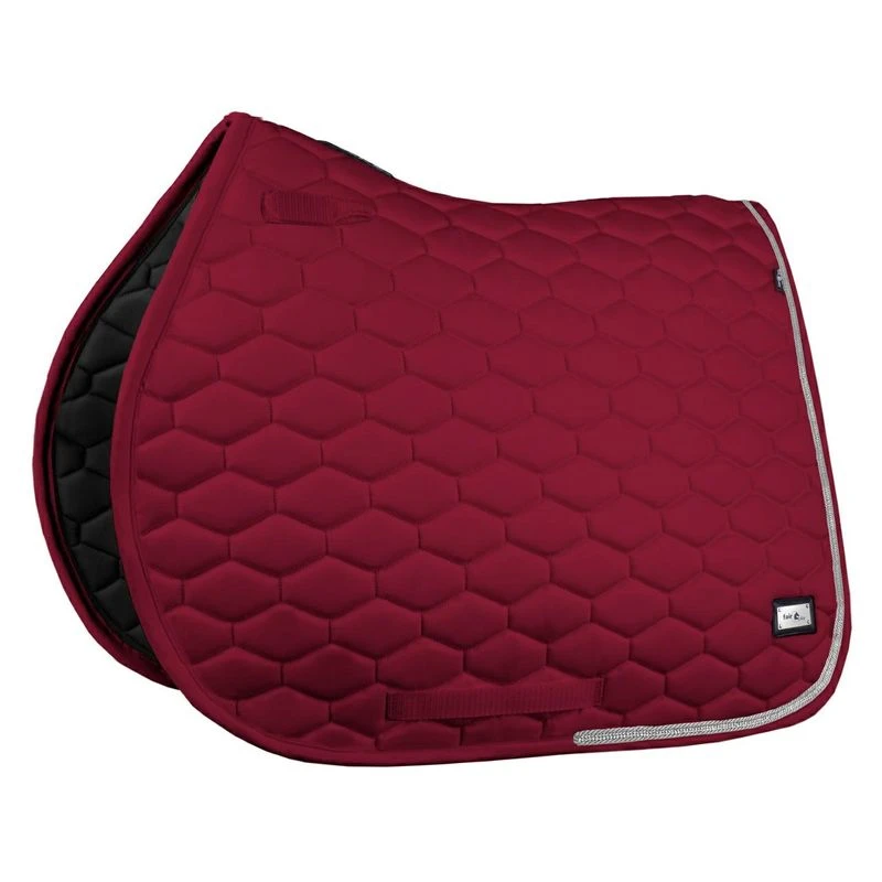 Fair Play Hexagon Crystal All Purpose Saddle Pad - Burgundy